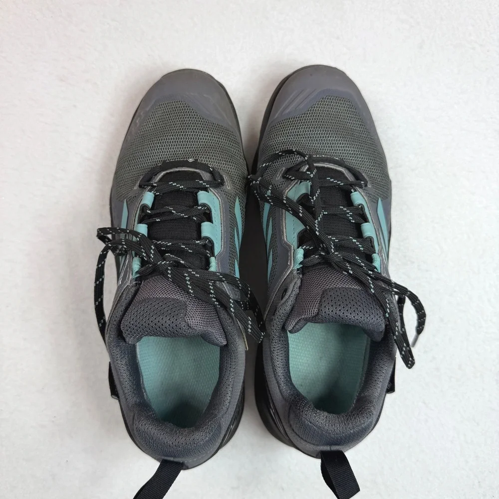 Adidas Terrex Swift R3 Gore-Tex Hiking Shoes Grey Teal Mens Trail Sneakers